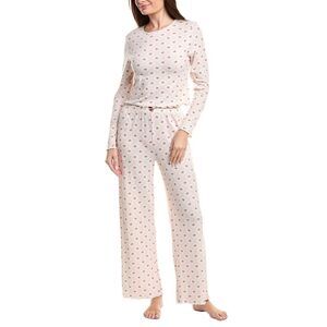 40 Winks Womens  2Pc T-Shirt & Pant Set, Beige